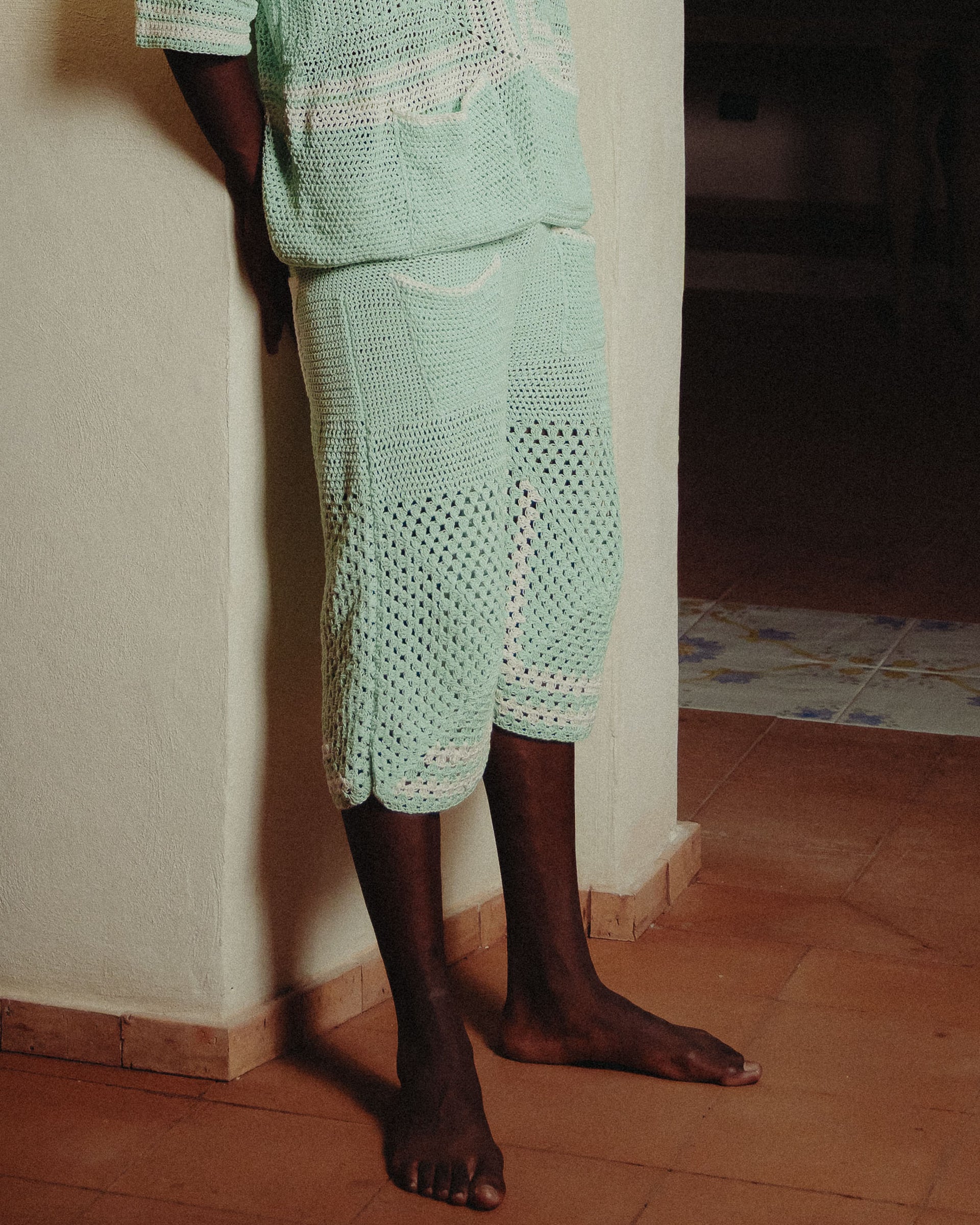 Pantaloncini Mint Green Crochet Shorts – 100% Hand-made
