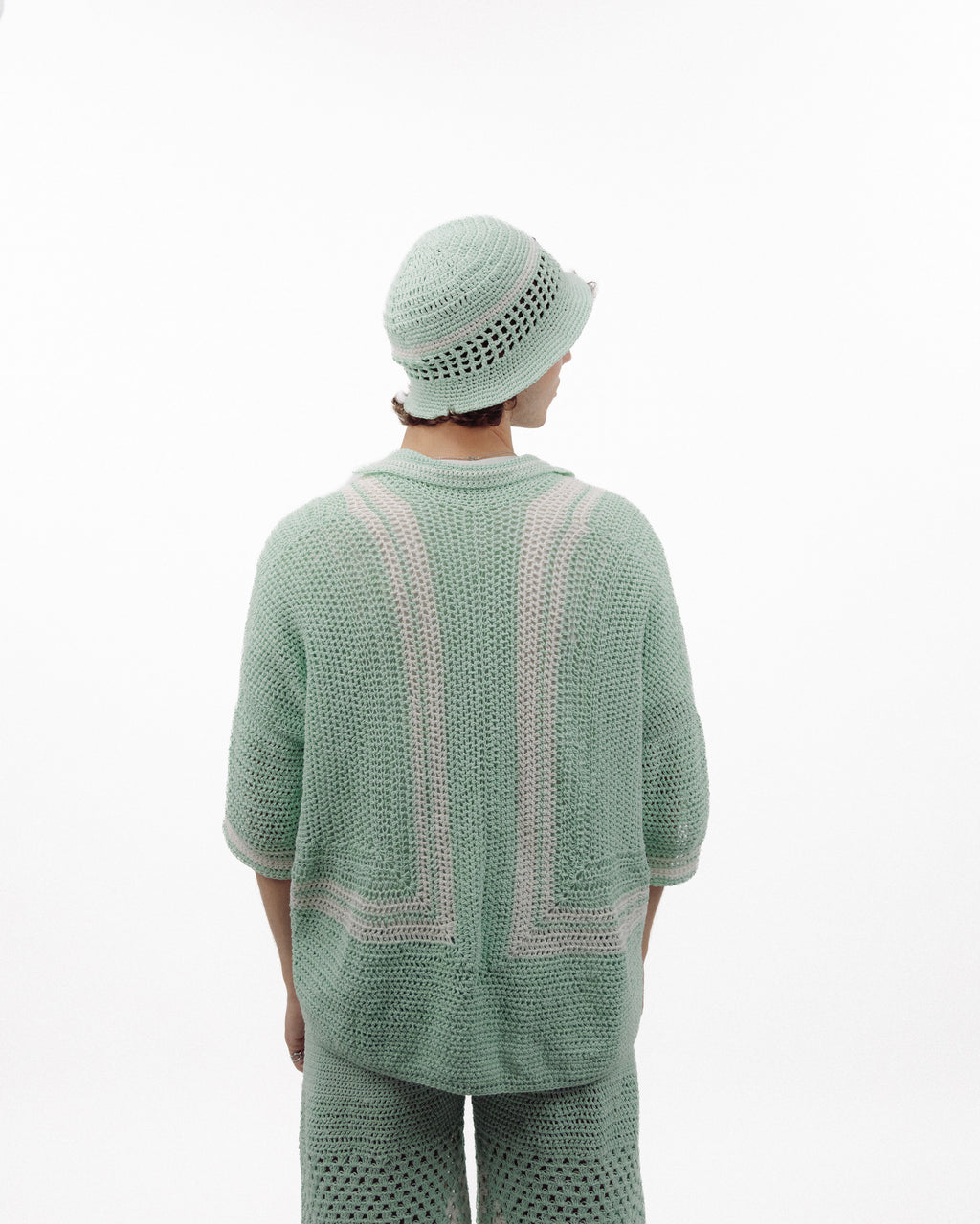 Camicia Mint Green Crochet Shirt – 100% Hand-made