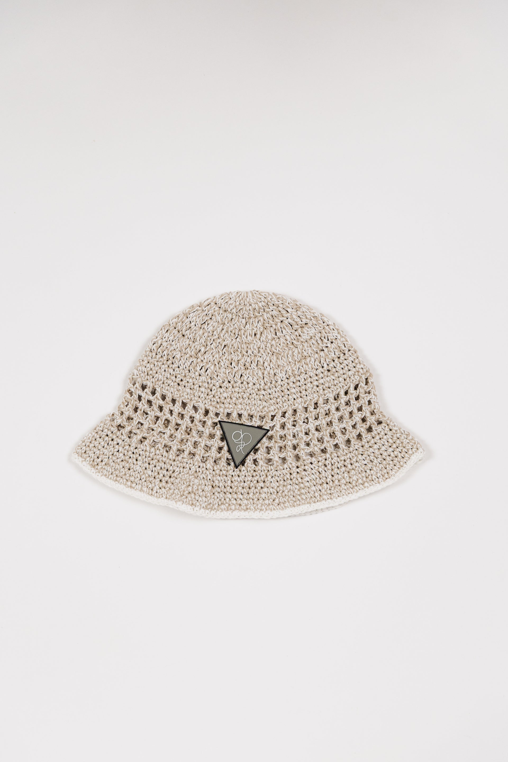 Cappello Beige & White Crochet Bucket Hat – 100% Hand-made