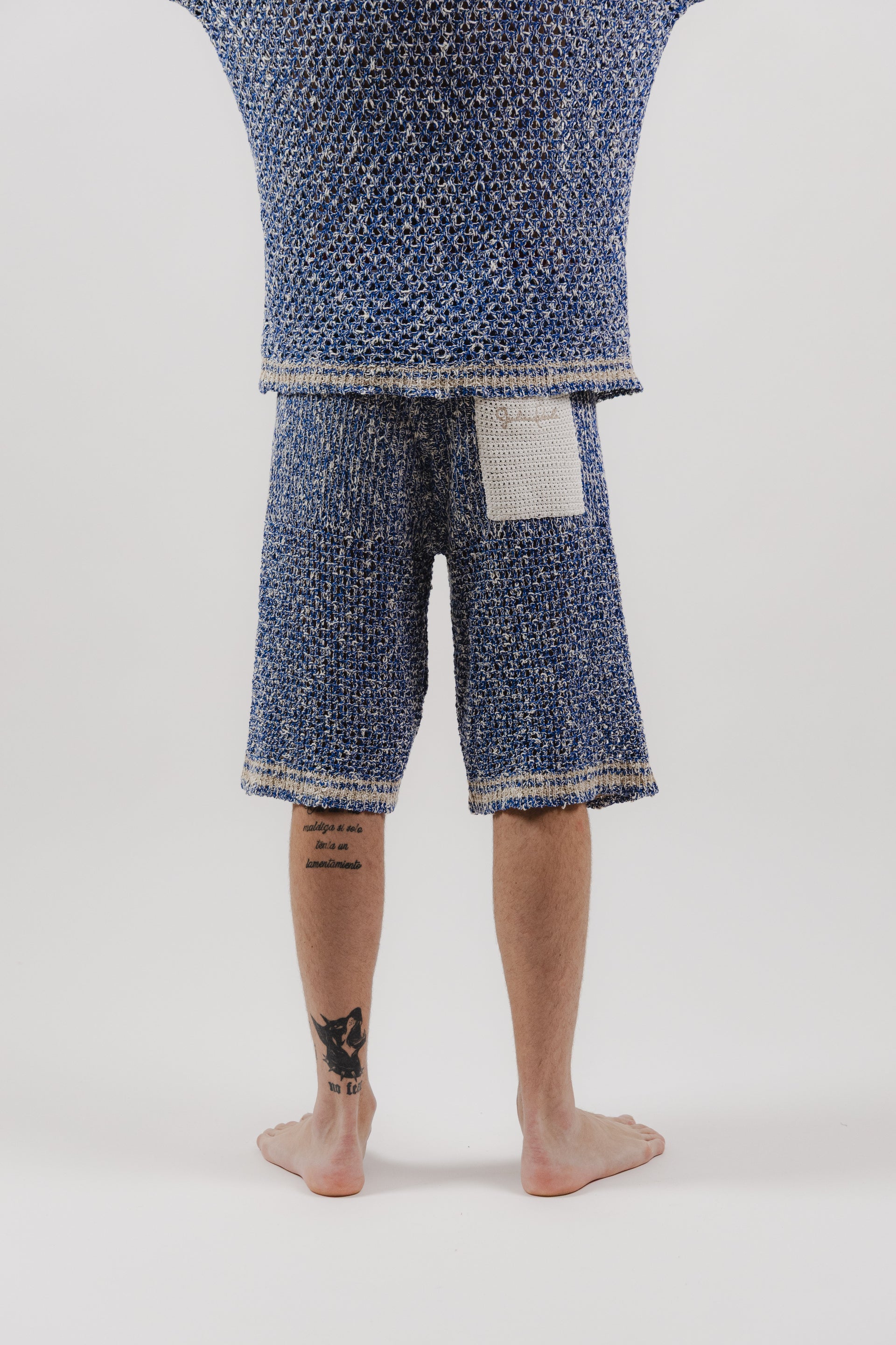 Pantaloncini Pacific Blue Stripe Crochet Shorts – Semi Hand-made