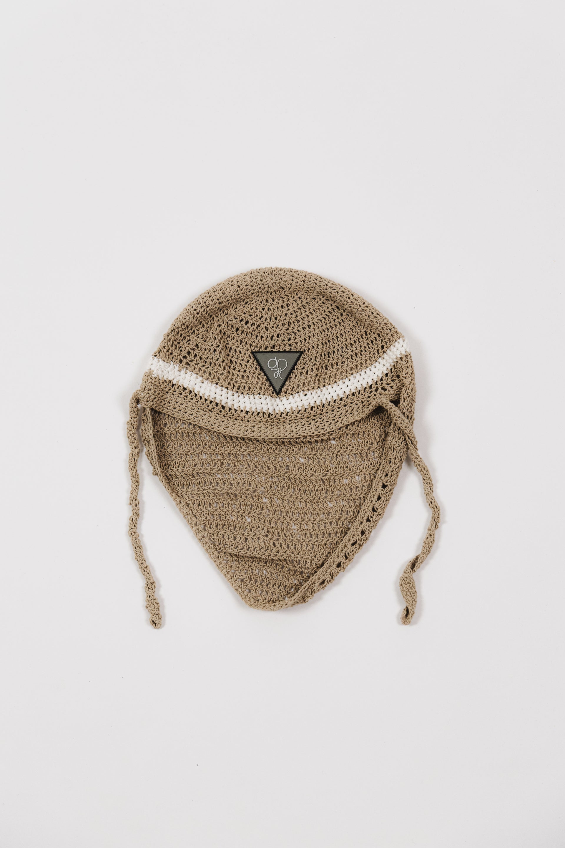 Durag Beige & White Crochet Durag – 100% Hand-made